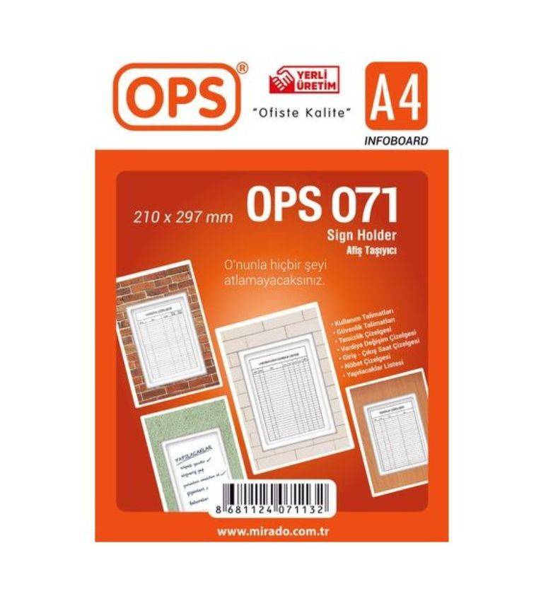 Ops Cadre de support d'affiche de type mural A4 Cadre d'instructions pour affiche de type mural